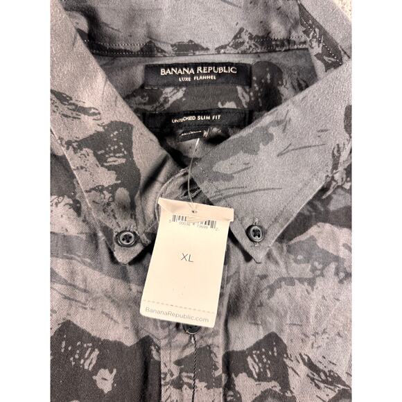 Banana Republic Long Sleeve Mountain Pattern Shirt Men's X Large - Picture 4 of 7